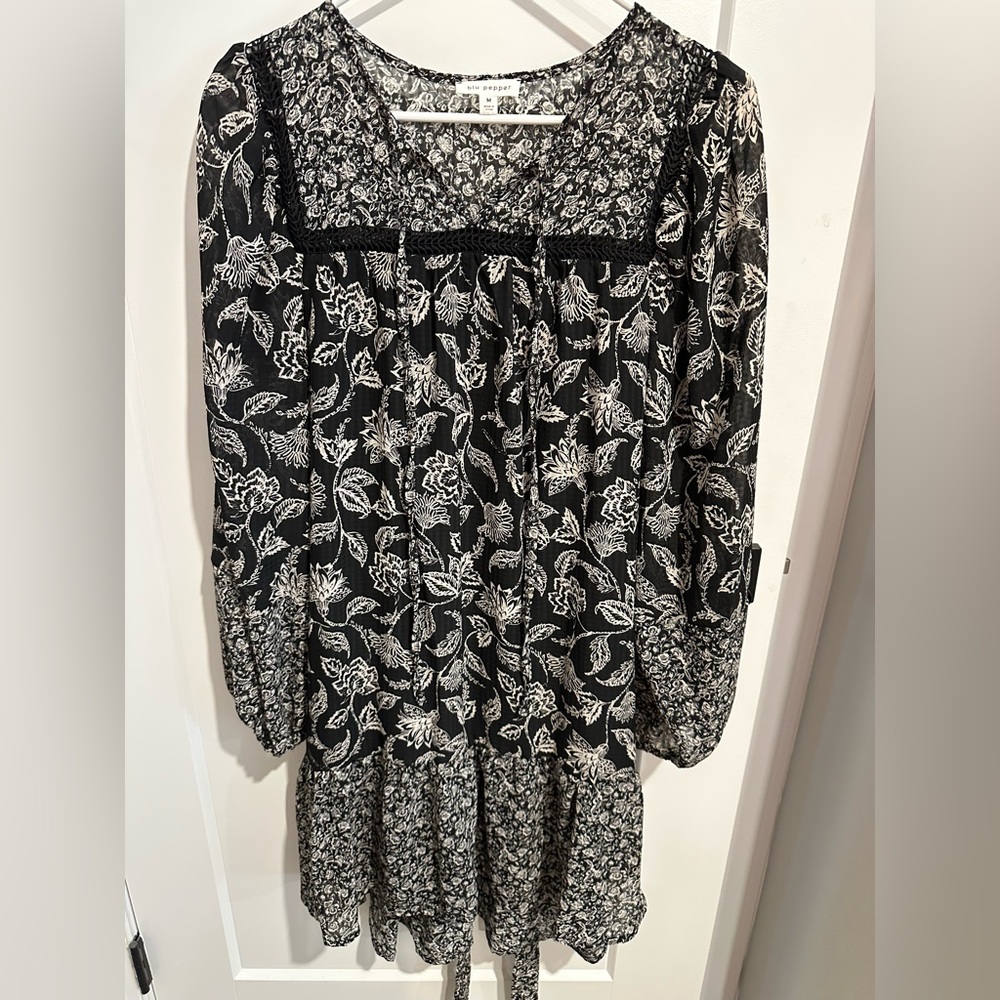 Black and White Floral Dress